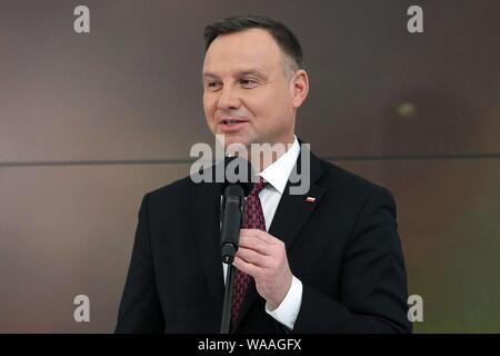 Februar 27, 2019 Warschau, Polen. Im Bild: Präsident von Polen Andrzej Duda Stockfoto