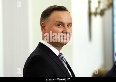 März 01, 2019 Warschau, Polen. "Nationale Erinnerung verflucht Soldaten' Tag. Im Bild: Präsident der Republik Polen Andrzej Duda Stockfoto