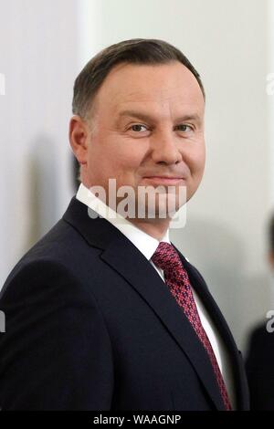 April 16, 2019 Warschau, Polen. Im Bild: Präsident von Polen Andrzej Duda Stockfoto