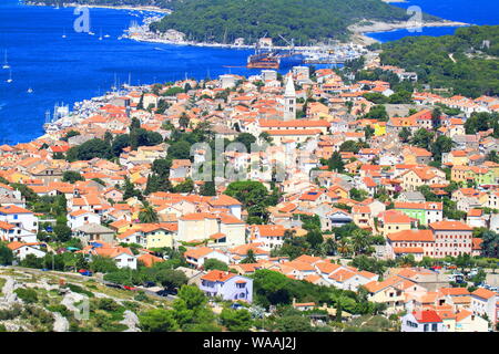 Mali Losinj, Panoramablick vom Providenca View Point, Adria, Kroatien Stockfoto