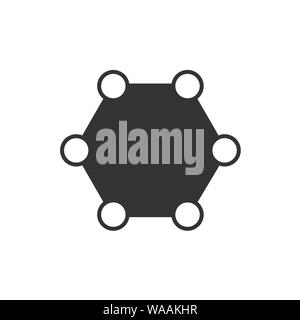 Hexagon lineare Gemeinschaft Symbol. Netzwerk oder Organisation Konzept für Websites und mobile minimalistisch flache Bauform. Vektor illustraton isoliert. Arbeiten Stock Vektor