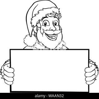 Junge Santa Claus Holding Anmelden Weihnachten Cartoon Stock Vektor