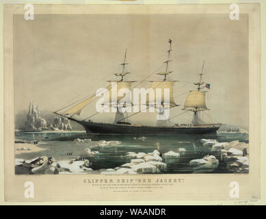 Clipper Ship Red Jacket: Im Eis Kap Horn, auf ihrem Weg von Australien, bis Liverpool, August 1854/gezeichnet von J.B. Smith & Sohn, Brooklyn, L.I. ; Auf Stein von C. Parsons. Stockfoto