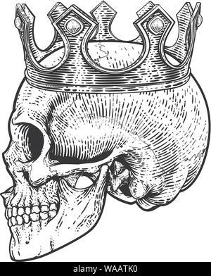 Skull Crown King menschlichen Royal Skelett Stock Vektor