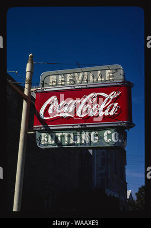 Koks Zeichen, Beeville, Texas Stockfoto