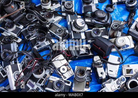 Japan, Honshu, Tokio, Shinagawa, Ohi Pferderennbahn Flohmarkt, Anzeige der klassische Kameras, 30076468 Stockfoto