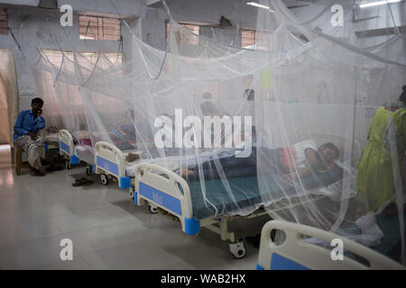 Bangladesch. 18 Aug, 2019. Dengue WardOfficial Report sagt mindestens 23 Menschen wegen Dengue, aber inoffizielle und Medienberichte zeigen eine höhere Sterblichkeitsrate enthalten. (Foto von Md. Rakibul Hasan/Pacific Press) Quelle: Pacific Press Agency/Alamy leben Nachrichten Stockfoto