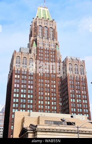 BALTIMORE, USA - 12. JUNI 2013: Bank von Amerika außen Blick in Baltimore, Maryland. Berühmten Art déco-Gebäude stammt aus dem Jahre 1924. Stockfoto