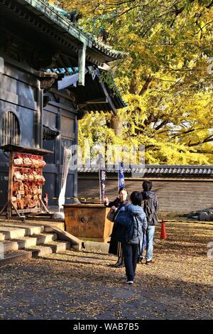 Tokio, Japan - Dezember 4, 2016: die Menschen besuchen dem Yushima-hügel Seido konfuzianischen Tempel in Tokio. Die alten Tempel stammt aus dem 17. Jahrhundert. Stockfoto