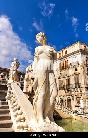 Fontana Pretoria, Palermo, Sizilien, Sicilia, Italien Stockfoto