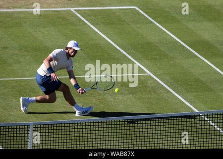 Mischa Zverev in Deutschland spielen Vorhand gegen Mikhail Kukushkin von Kasachstan. Natur Tal Internationale 2018 - Freitag, 29 Juni, 2018 - Männer si Stockfoto