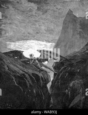 Gustave Doré, heute Nacht ihr Kurs begann, Paradise Lost Gravur, 1866 Stockfoto