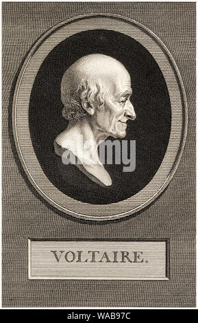 Portrait von Voltaire, (François-Marie Arouet), 1694-1778, Gravieren, 1801 Stockfoto