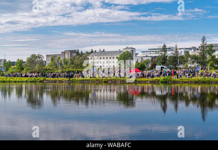 Die Leute feiern Tag der Unabhängigkeit, Reykjavik, Island Stockfoto