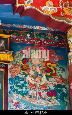 Thanka Kunst in Buddha Bihar Lumbini, Nepal Stockfoto