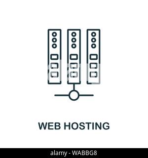 Web-Hosting-Symbol. Thin Outline Stil Design aus Web-Hosting-Icons Sammlung. Creative Web Hosting Symbol für Web-Design, Apps, Software, Print-Nutzung Stock Vektor