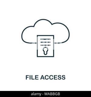 Symbol für Dateizugriff. Thin Outline Stil Design aus Web-Hosting-Icons Sammlung. Creative File Access-Symbol für Webdesign, Apps, Software, Drucknutzung Stock Vektor