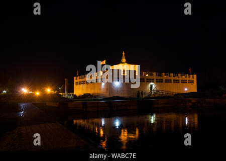 Nacht Mayadevi Tempel, Lumbini, Nepal Stockfoto