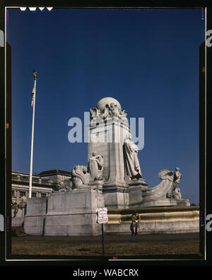 Columbus-Brunnen und Statue vor der Union Station in Washington, D.C. Stockfoto