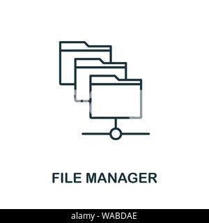 File Manager Symbol. Dünne outline Style Design von Web Hosting icons Collection. Kreative File Manager Symbol für Web Design, Anwendungen, Software, drucken Stock Vektor