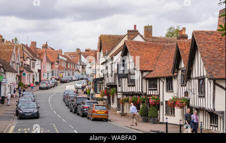 Die malerischen mittelalterlichen Dorf Lavenham, Suffolk, England, Großbritannien Stockfoto