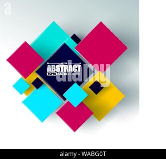 Zusammenfassung Hintergrund mit 3D-Würfel und Plätze Vector Illustration Stock Vektor