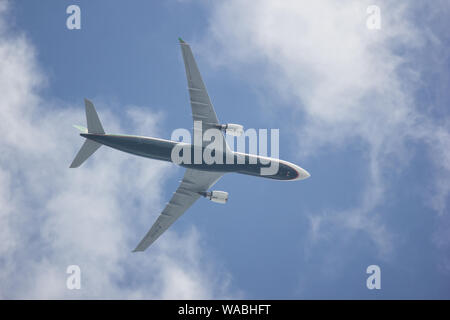 Chiangmai, Thailand - 19. August 2019: B -16340 Airbus A330-300 von EvaAir. Nehmen Sie vom Flughafen Chiangmai Taiwan in Taipei. Stockfoto