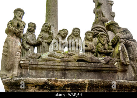 Finistère (29) Calvaire de l'Enclos paroissial de Saint-Thegonnec // Frankreich. Finistère (29) Der kalvarienberg Pfarrkirche Saint-Thegonnec Saint-Thegonne Stockfoto