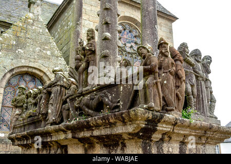 Finistère (29) Calvaire de l'Enclos paroissial de Saint-Thegonnec // Frankreich. Finistère (29) Der kalvarienberg Pfarrkirche Saint-Thegonnec Saint-Thegonne Stockfoto