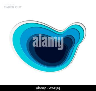 3D abstrakt blau Hintergrund mit tiefen Papier schneiden Formen. Modern. Vektor Design Layout für geschäftliche Präsentationen, Flyer, Plakaten und Einladungen Stock Vektor