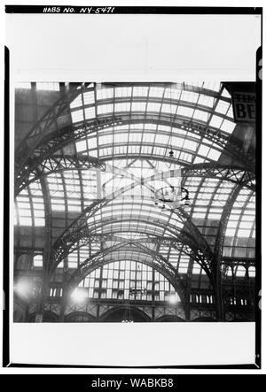 Halle DACH DETAIL. - Pennsylvania Station; Englisch: 11. Historischer amerikanischer Gebäude Umfrage, Edward Popko, Fotograf 1965, CONCOURSE DACH DETAIL. - Pennsylvania Station, 370 Seventh Avenue, West 31, 30 - 33 Straßen, New York, New York County, NY Stockfoto