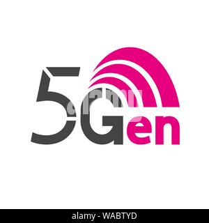 Vektor Technologie Symbol Network Sign 5G. Abbildung 5g Internet Symbol in flache Linie Minimalismus Stil. EPS 10. Stock Vektor