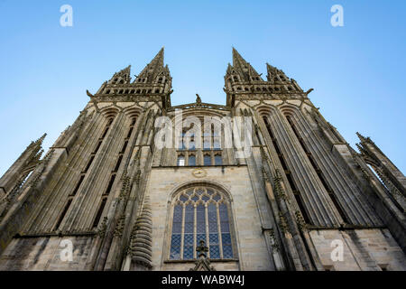 Quimper. Kathedrale Saint-Corentin. Finistère. Bretagne. Frankreich Stockfoto