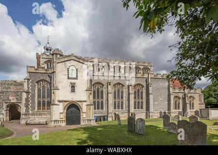 Kirche St. Maria, der Jungfrau, in dem Dorf East Bergholt und der Geburtsort des Malers John Constable, Suffolk, England, Großbritannien Stockfoto