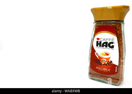 HAG/Jar. Die HAG ist eine Marke von Jacobs Douwe Egberts. Stockfoto