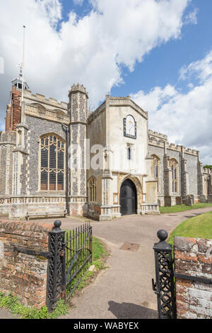 Kirche St. Maria, der Jungfrau, in dem Dorf East Bergholt und der Geburtsort des Malers John Constable, Suffolk, England, Großbritannien Stockfoto