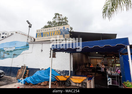 Typisches Restaurant El Tintero, frische Meeresfrüchte, Malaga, Andalusien, Spanien Stockfoto