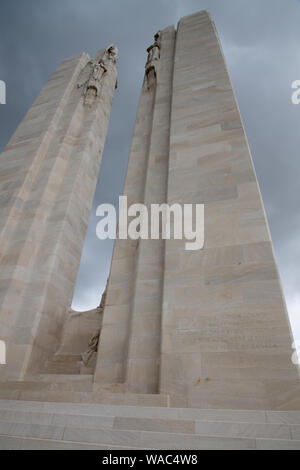 vimy Ridge Denkmal für die kanadischen Streitkräfte des Weltkrieges 1 in der Nähe von Arras Frankreich Stockfoto