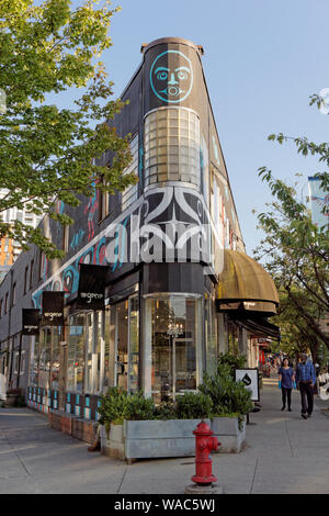 Das Gen Coffee Bar Gemeinschaft Coffee Shop in der Mount Pleasant Viertel von Vancouver, BC, Kanada Stockfoto