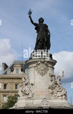 Statue der Republik, Place de la Republique, Paris, Frankreich 2019 Stockfoto