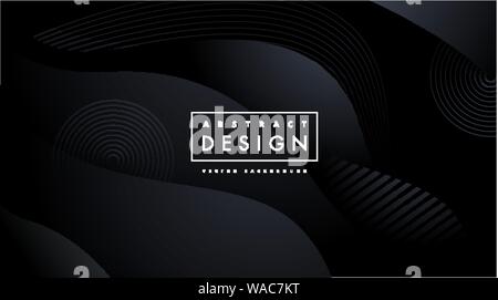 Schwarzem Papier Hintergrund. Abstrakte realistische papercut Dekoration texturiert mit gewellten Ebenen. 3D-Topographie Relief. Carving Art. Vector Illustration Stock Vektor