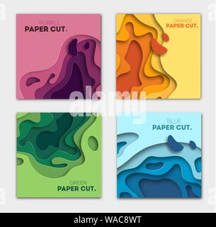 Vertikale Banner mit 3D Zusammenfassung Hintergrund und Papier Formen gesetzt. Vektor Design Layout für geschäftliche Präsentationen, Flyer, Poster und Stock Vektor