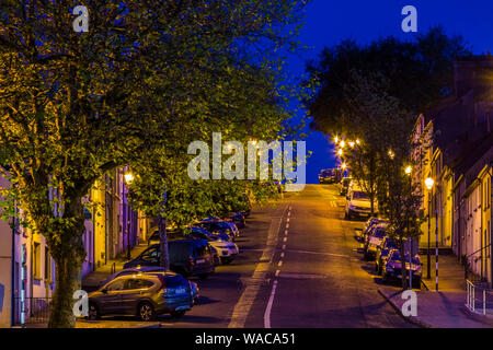 Night Street Szenen der Stadt Westport, Grafschaft Mayo, Irland Stockfoto