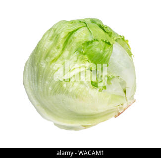 Eisbergsalat, Kopfsalat Ausschnitt auf weißem Hintergrund Stockfoto