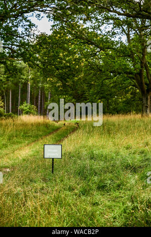 Blenheim Palace. Private Zeichen auf dem Gelände des englischen Country Estate. Privates Land/Sicherheit. Woodstock, Oxfordshire, England, Vereinigtes Königreich. Stockfoto