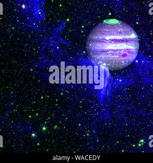 Planet Jupiter in der bunten sternklaren Universum. Elemente dieses Bild von der NASA eingerichtet. Stockfoto