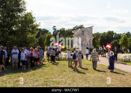 Gedenken an den 30. Jahrestag des Paneuropäischen Picknicks am 19. August 2019, in Fertorakos, Ungarn Stockfoto