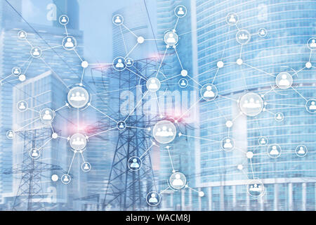 Soziales Netzwerk Struktur. Symbol Menschen. Geschäftliche Verbindungen Konzept. Stockfoto
