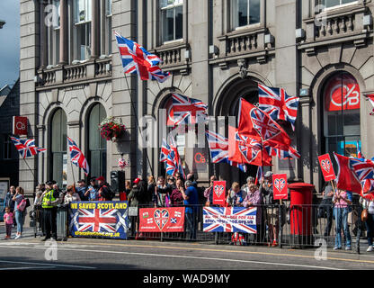 Aberdeen, Schottland, Großbritannien. 17. August 2019: ein Marsch für die schottische Unabhängigkeit in der Stadt Aberdeen. Stockfoto
