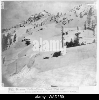 Donner Peak-aus dem Niederländischen Flach und Donner Lake Wagon Road, Western Summit Sierra Nevada Stockfoto